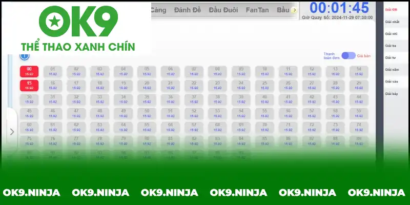 Lô xiên trong sản phẩm Xổ Số Siêu Tốc OK9 Lô xiên trong sản phẩm Xổ Số Siêu Tốc OK9